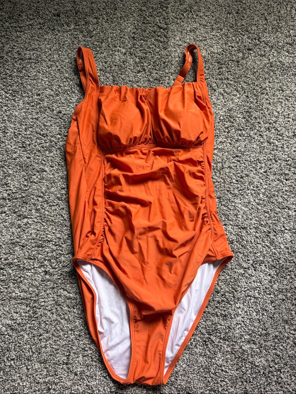 Burnt Orange Tank One-Piece Swimsuit with Support size large - nwt aqua eve